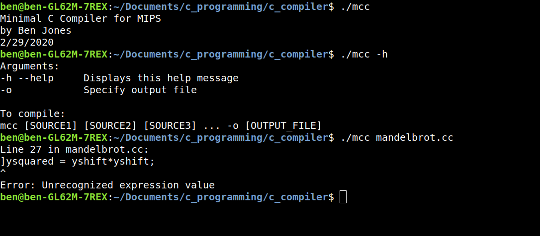 Minimal C Compiler